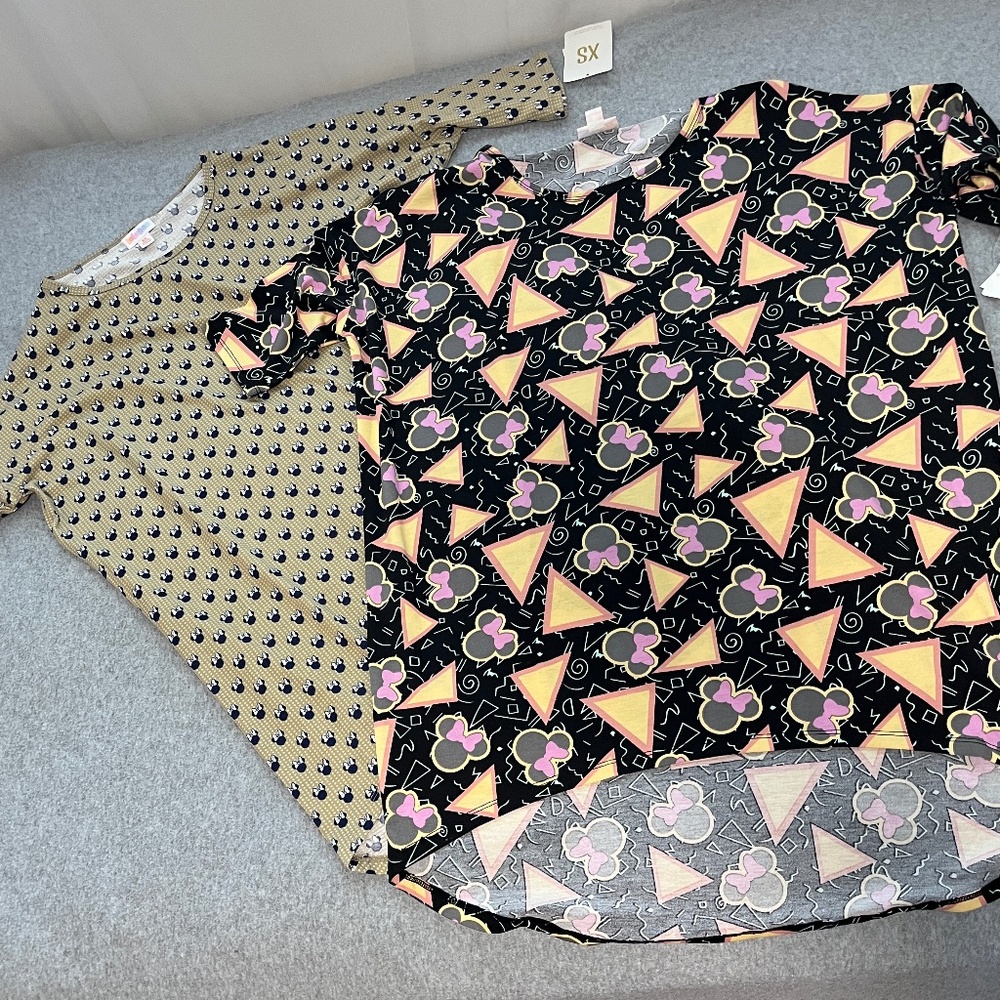 Disney Lularoe Irma Top Bundle Lot Womens XS Tunic Stretch Casual Lounge